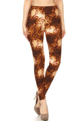 Niobe Clothing Bronze Musical Notes Leggings - leggings