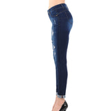 Wax Distressed Slim Fit Stretchy Skinny Jeans - pants