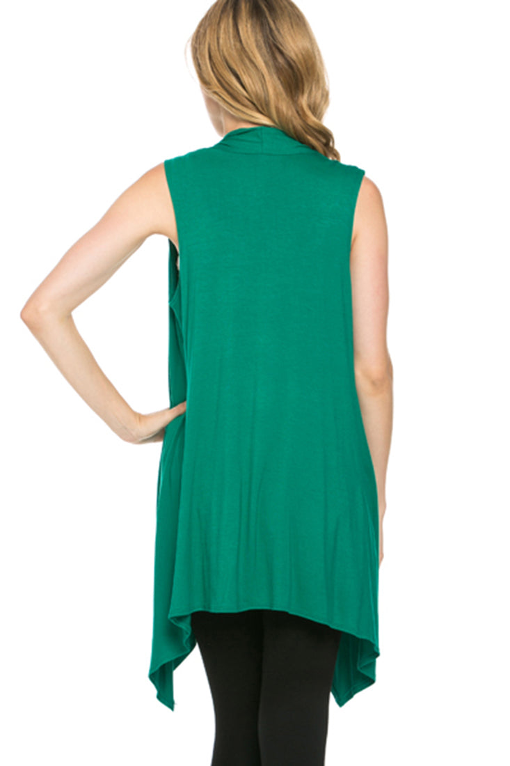 Niobe Clothing Sleeveless Asymmetric Hem Cardigan - f_outerwear