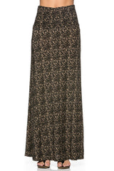 Niobe Clothing Mocha Graphite Printed Maxi Skirt - Skirts