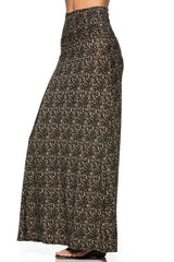 Niobe Clothing Mocha Graphite Printed Maxi Skirt - Skirts