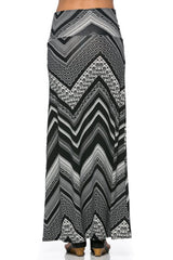 Niobe Clothing Black Chevron Printed Maxi Skirt - Skirts