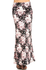 Niobe Clothing Pink Rose Full Length Banded Waist Foldover Maxi Skirt - Skirts