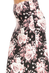 Niobe Clothing Pink Rose Full Length Banded Waist Foldover Maxi Skirt - Skirts
