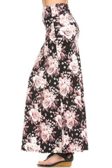 Niobe Clothing Pink Rose Full Length Banded Waist Foldover Maxi Skirt - Skirts