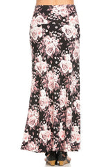 Niobe Clothing Pink Rose Full Length Banded Waist Foldover Maxi Skirt - Skirts