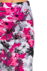 Niobe Clothing Pink Accent Floral Printed Maxi Skirt - Skirts