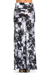 Niobe Clothing Black Floral Printed Maxi Skirt - Skirts