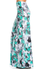 Niobe Clothing Mint Floral Printed Maxi Skirt - Skirts