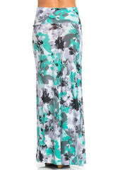 Niobe Clothing Mint Floral Printed Maxi Skirt - Skirts