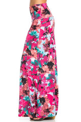 Niobe Clothing Pink Floral Printed Maxi Skirt - Skirts
