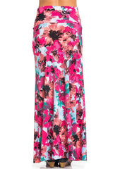 Niobe Clothing Pink Floral Printed Maxi Skirt - Skirts