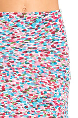 Niobe Clothing Pink/Blue Watercolor Impression Printed Maxi Skirt - Skirts