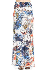 Niobe Clothing Light Mosaic Floral Printed Maxi Skirt - Skirts