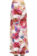 Niobe Clothing Sunset Mosaic Floral Printed Maxi Skirt - Skirts