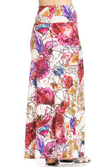 Niobe Clothing Sunset Mosaic Floral Printed Maxi Skirt - Skirts