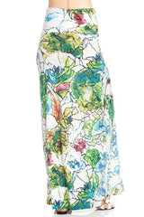 Niobe Clothing Green Mosaic Floral Printed Maxi Skirt - Skirts