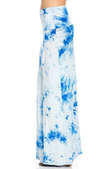 Niobe Clothing Sky Blue Tie Dye Printed Maxi Skirt - Skirts