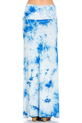 Niobe Clothing Sky Blue Tie Dye Printed Maxi Skirt - Skirts