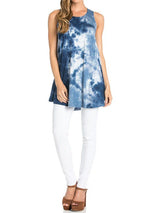 Azules Sleeveless A-line Tank Tunic (Bermuda Triangle) - Tunics