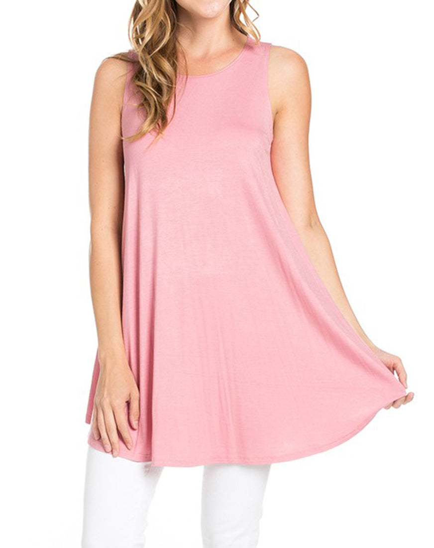 Azules Sleeveless A-line Tank Tunic - Tunics f_tops