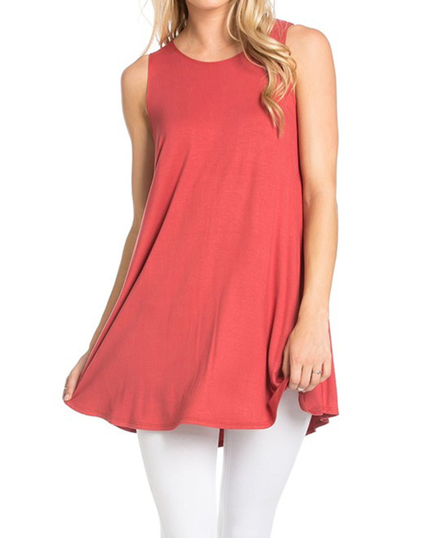 Azules Sleeveless A-line Tank Tunic - Tunics f_tops