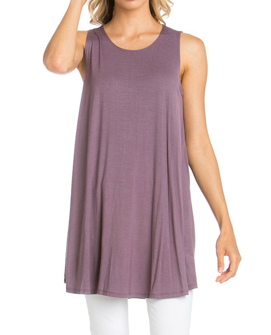 Azules Sleeveless A-line Tank Tunic - Tunics f_tops