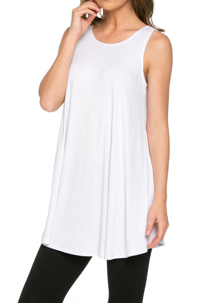 Azules Sleeveless A-line Tank Tunic - Tunics f_tops