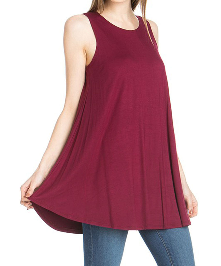 Azules Sleeveless A-line Tank Tunic - Tunics f_tops