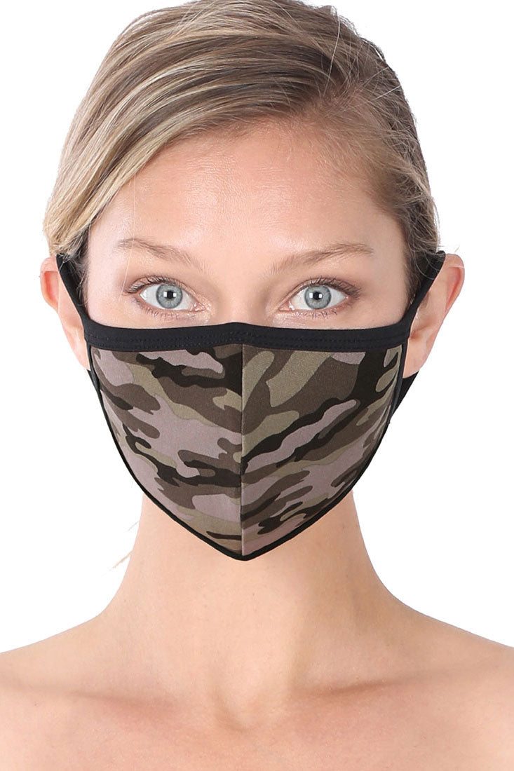 Niobe Clothing Unisex Reusable Cotton Cloth Army Camo Face Mask - Fashion Face Masks Face Mask