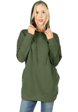 Zenana Loose Fit Pullover Long Hoodie Oversized Sweatshirt Sweater - sweatshirt