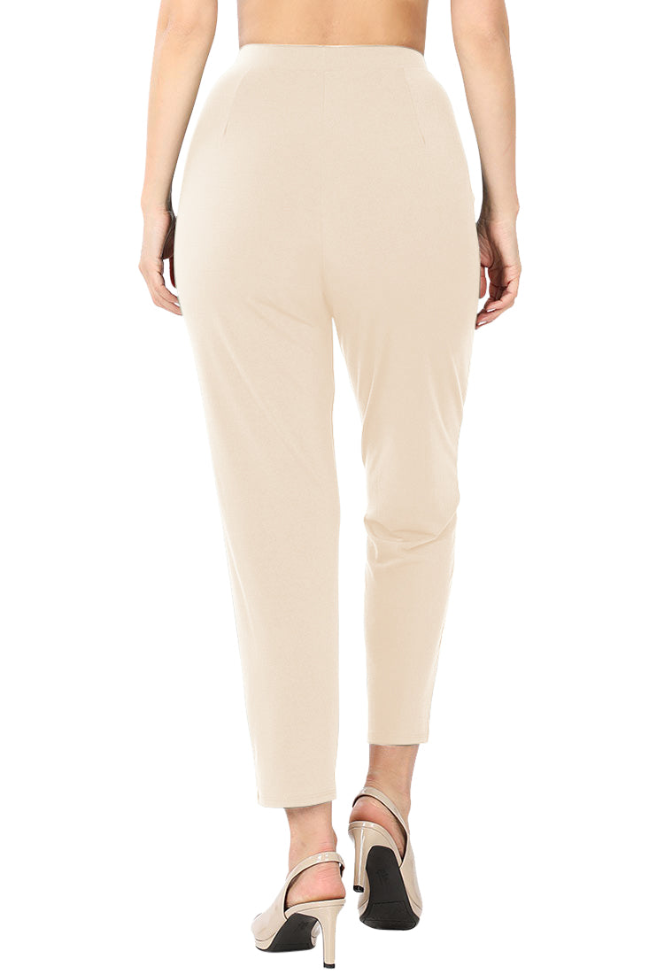 Zenana Pleated High Rise Elastic Waist Ankle Pants w/ Pockets - Trousers sb_bottoms