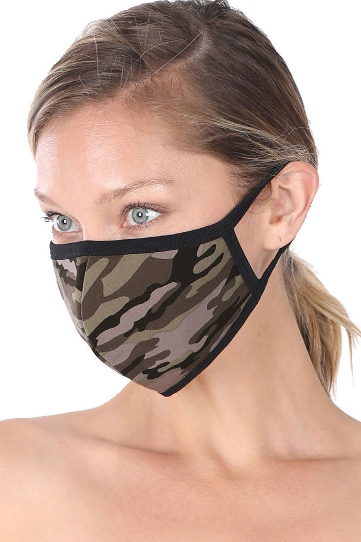 Niobe Clothing Unisex Reusable Cotton Cloth Army Camo Face Mask - Fashion Face Masks Face Mask