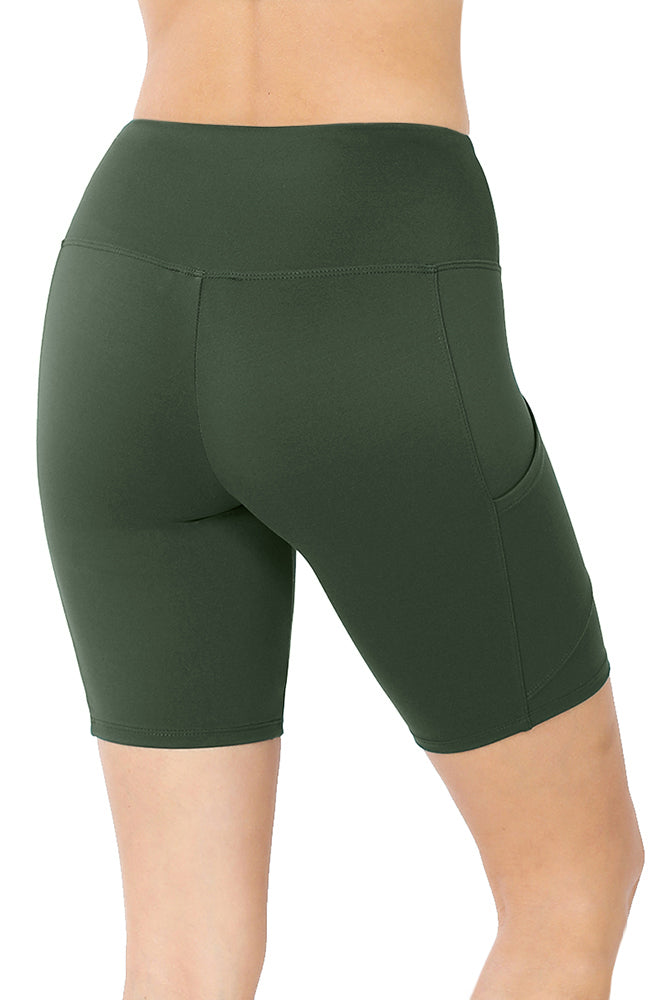 Zenana High Waist Active Biker Running Yoga Shorts w/ Pockets - Jogger Shorts sb_bottoms