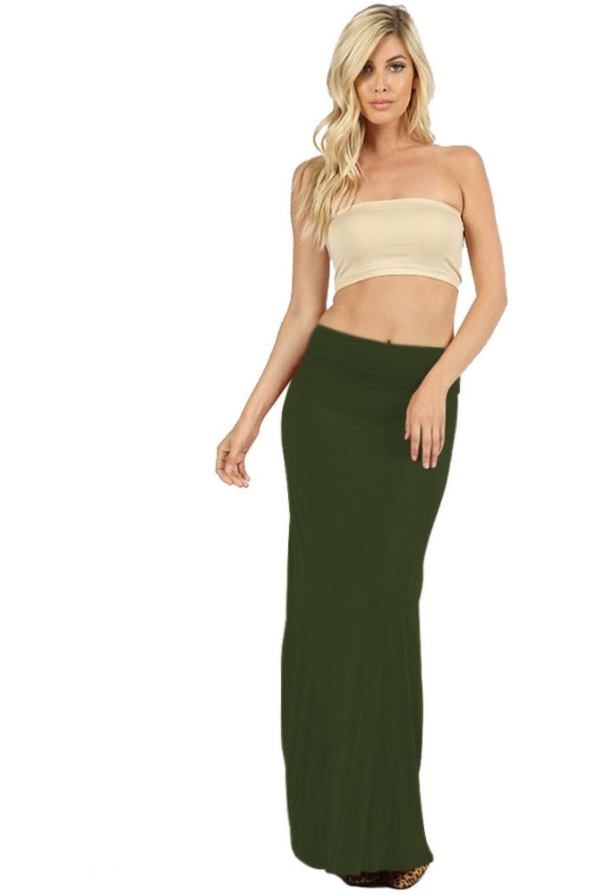 Zenana Draped Rayon Maxi Skirt - Skirts sb_bottoms