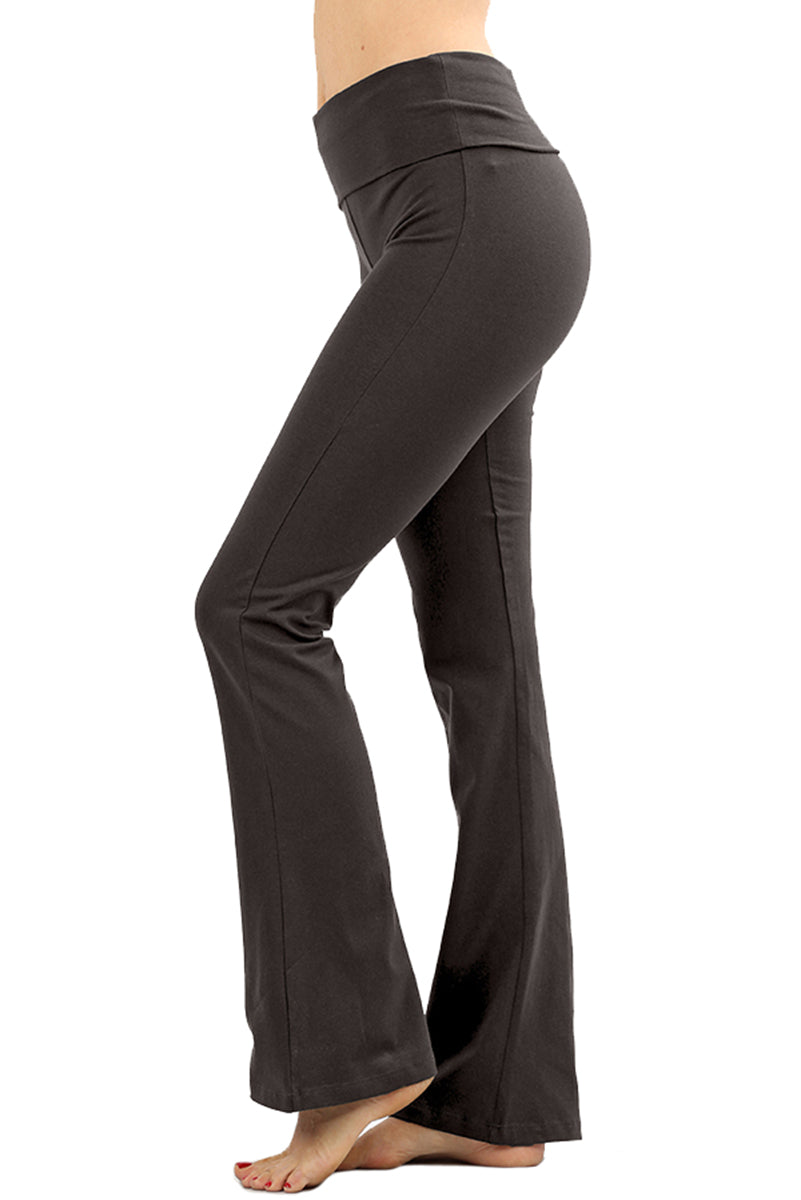 Zenana Cotton Flared Yoga Pants - Leggings sb_bottoms