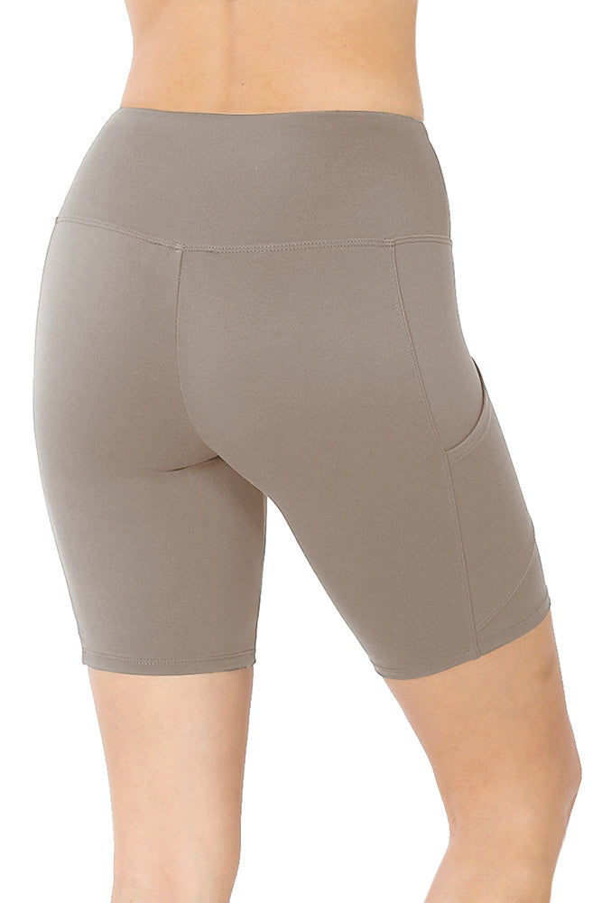 Zenana High Waist Active Biker Running Yoga Shorts w/ Pockets - Jogger Shorts sb_bottoms