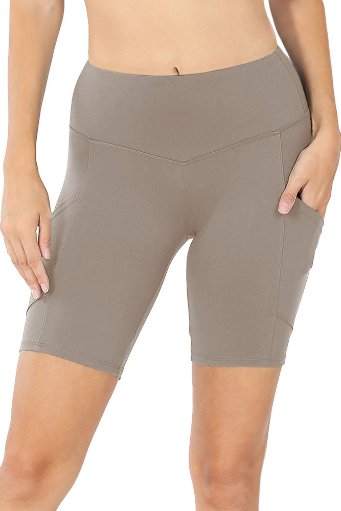 Zenana High Waist Active Biker Running Yoga Shorts w/ Pockets - Jogger Shorts sb_bottoms