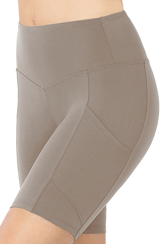 Zenana High Waist Active Biker Running Yoga Shorts w/ Pockets - Jogger Shorts sb_bottoms