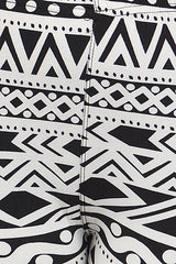 Niobe Clothing Aztec Tribal Black White Fashion Leggings (Plus Size) - leggings
