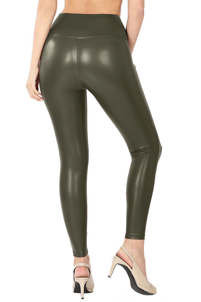 Zenana High Waist Faux Leather Leggings - Leggings sb_bottoms