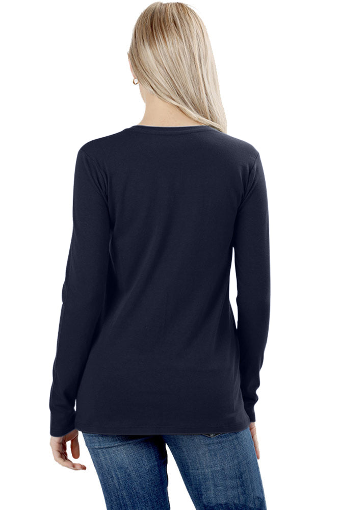 Zenana Cotton Long Sleeve Crew Neck Shirt - Shirts sb_tops