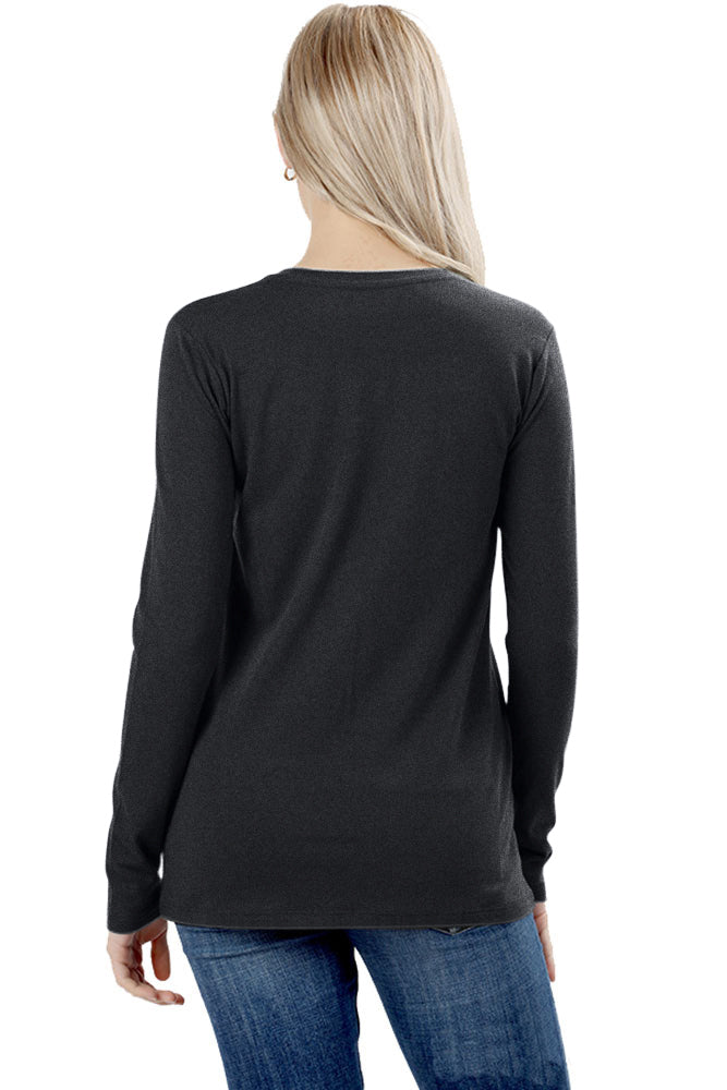 Zenana Cotton Long Sleeve Crew Neck Shirt - Shirts sb_tops