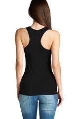 Active Basic Scoop Neck Basic Racerback Cotton Tank Top - Tops