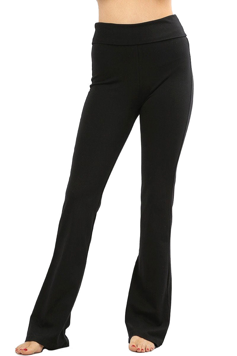Zenana Cotton Flared Yoga Pants - Leggings sb_bottoms