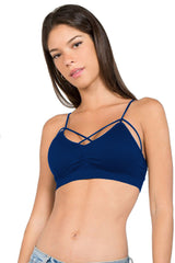 Anemone Front Criss Cross Strappy Padded Bra - Bras