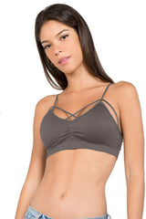 Anemone Front Criss Cross Strappy Padded Bra - Bras