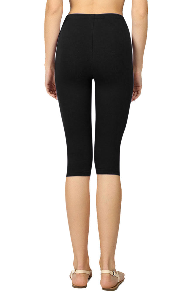 Zenana High Waist Cotton Capri Leggings - Legging Shorts sb_bottoms