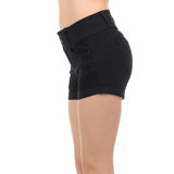 Wax Mid Rise Junior Push Up Denim Shorts - f_bottoms