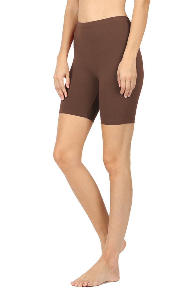 Zenana Cotton Running Biker Shorts - Legging Shorts sb_bottoms
